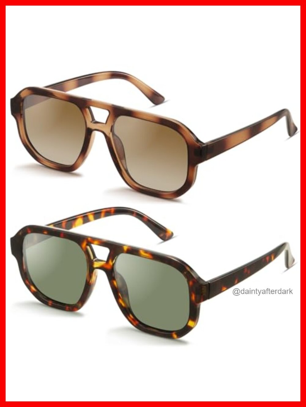 Polarized Square Aviator Sunglasses UV400 Lightweight Full-Frame